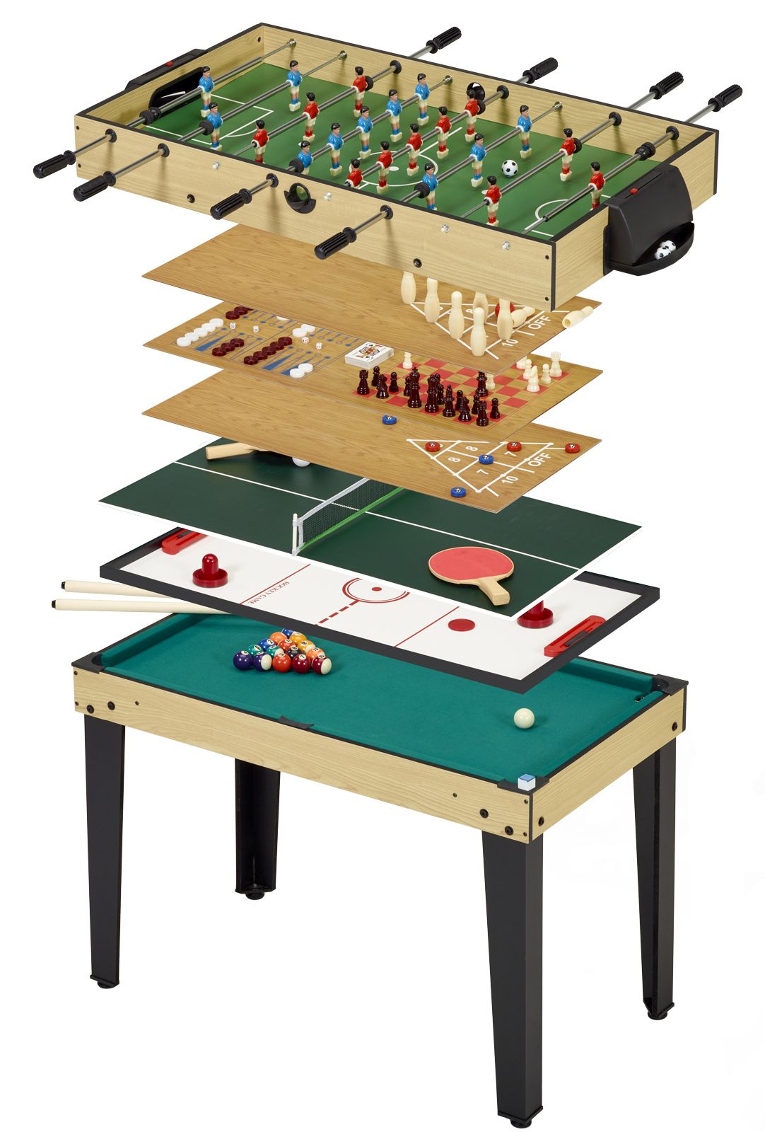 Table multi-jeux - 8 jeux - plateaux modulables 