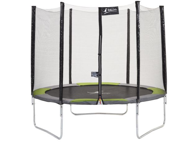 Trampoline de jardin coloré avec son filet de protection extérieur