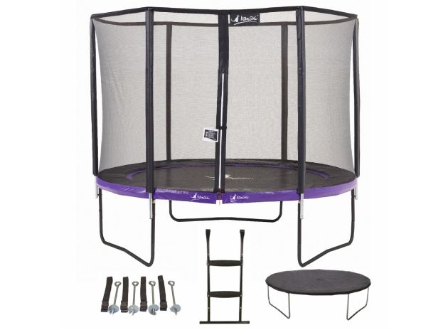 Trampoline Punchi VIOLET 300 + échelle + couverture + kit ancrage