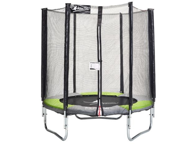 Trampoline Kangui Yzi Vert et Gris avec filet de sécurité