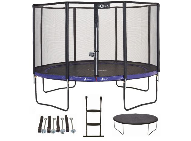 Trampoline Punchi VIOLET 360 + échelle + couverture + kit ancrage