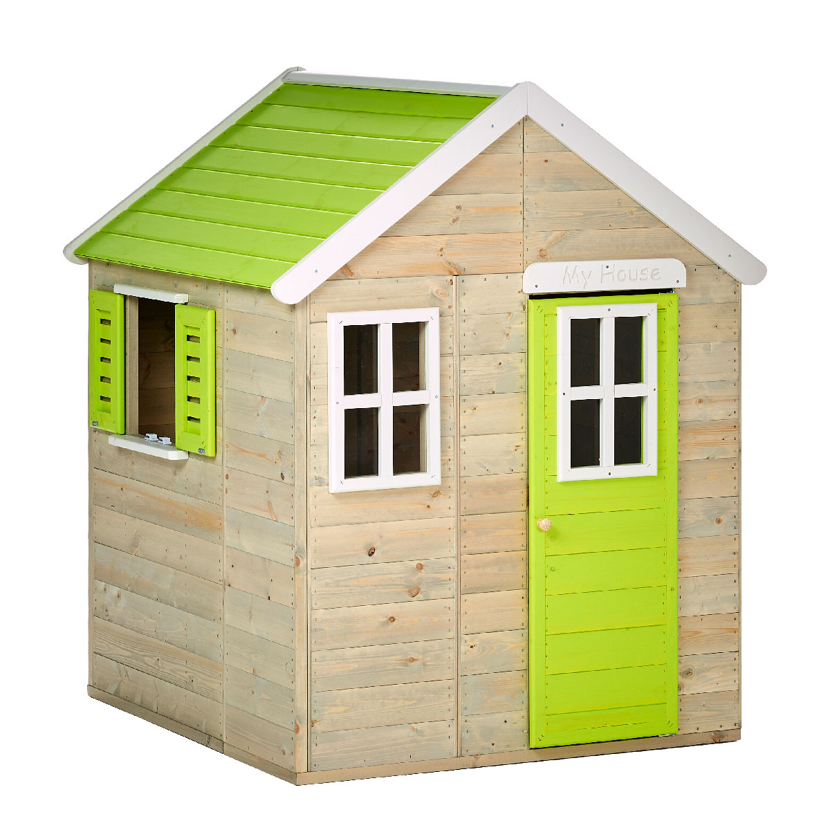 Cabane pour aire de jeux, cabane d'extérieur en bois, maisonnette