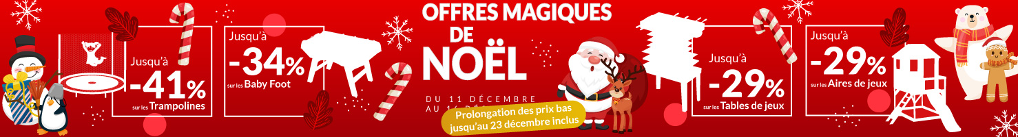 Black Friday Kangui - Trampoline, aire de jeux, Baby foot et table de jeux pas cher